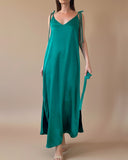 IRIS DRESS EMERALD SATIN/MORE COLOURS