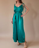 IRIS DRESS EMERALD SATIN/MORE COLOURS