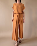 MIDI FOLDED PALAZZO PANTS PEACH/ MORE COLOURS