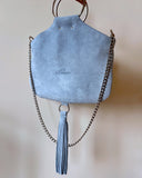 TWO SIDED MINI O-RING BAG BLUE BEIGE