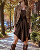 PETIT JUNE DRESS BROWN SATIN/MORE COLOURS