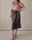 LANA WRAPSKIRT BROWN SATIN/MORE COLOURS