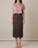 LANA WRAPSKIRT BROWN SATIN/MORE COLOURS
