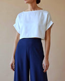 SATIN CROPPED AYA TOP WHITE/MORE COLOURS