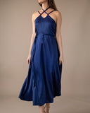 DAPHNE DRESS NAVY SATIN/MORE COLOURS