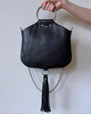 MINI O-RING BAG BLACK TASSEL