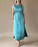 STRAIGHT DAPHNE DRESS WATERGREEN SATIN/MORE COLOURS