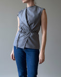 SLEEVELESS WRAPSHIRT GREY