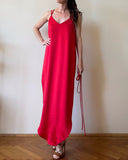 STRAP JUNE DRESS RED SATIN/MORE COLOURS