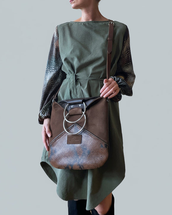 ISLA MINI DRESS OIL GREEN 1.