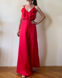 SATIN FRILL OVERALL RED/MORE COLOURS