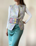 REVERSIBLE SMALL COLLAR WRAPVEST PASTEL