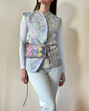 REVERSIBLE SMALL COLLAR WRAPVEST PASTEL