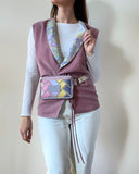 REVERSIBLE SMALL COLLAR WRAPVEST PASTEL