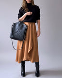 WRAPSKIRT/DRESS GOLD SATIN