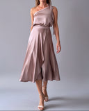 WRAPSKIRT/DRESS CHAI SATIN