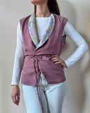 REVERSIBLE SMALL COLLAR WRAPVEST PASTEL