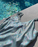 JUNE TOP MEMAID MINT SATIN