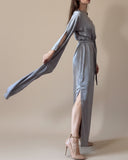 FREYA DRESS SILVER SATIN/MORE COLOURS