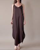 JUNE DRESS BROWN SATIN/MORE COLOURS