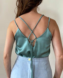 FRILL JUNE TOP RED SATIN/MORE COLOURS