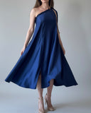 SATIN JULY DRESS NAVY BLUE/MORE COLOURS