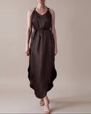 JUNE DRESS BROWN SATIN/MORE COLOURS