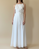 MAXI DAPHNE DRESS WHITE SATIN/MORE TEXTURES
