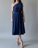 SATIN JULY DRESS NAVY BLUE/MORE COLOURS