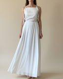 MAXI DAPHNE DRESS WHITE SATIN/MORE TEXTURES