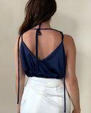 JUNE TOP NAVY SATIN/MORE COLOURS
