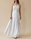 MAXI DAPHNE DRESS WHITE SATIN/MORE TEXTURES