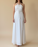 MAXI DAPHNE DRESS WHITE SATIN/MORE TEXTURES