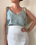 JUNE TOP MEMAID MINT SATIN