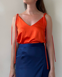 JUNE TOP NAVY SATIN/MORE COLOURS