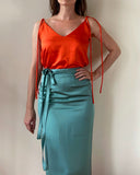 JUNE TOP SUNSET ORANGE SATIN/MORE COLOURS