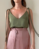 JUNE TOP NAVY SATIN/MORE COLOURS