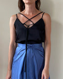 STRAP JUNE TOP BLACK SATIN/MORE COLOURS