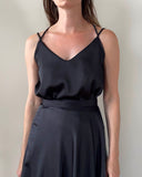 STRAP JUNE TOP BLACK SATIN/MORE COLOURS