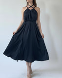 DAPHNE DRESS BLACK SATIN/MORE COLOURS