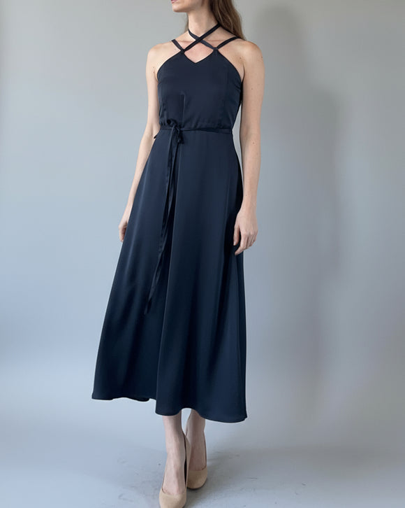 DAPHNE DRESS BLACK SATIN/MORE COLOURS
