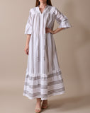 RUBY DRESS GREY STRIPES