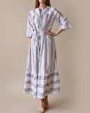 RUBY DRESS GREY STRIPES