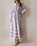 RUBY DRESS GREY STRIPES