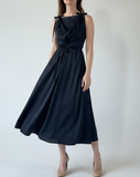 DAPHNE DRESS BLACK SATIN/MORE COLOURS