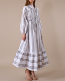 RUBY DRESS GREY STRIPES