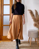 WRAPSKIRT/DRESS GOLD SATIN