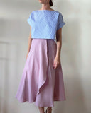 CROPPED AYA TOP BLUE STRIPES