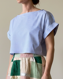 CROPPED AYA TOP BLUE STRIPES