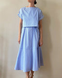 CROPPED AYA TOP BLUE STRIPES